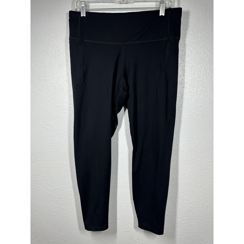 Under Armour Leggings Womens Large Tall Black Fitted Yoga Pants Pockets Athletic